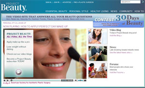 Project Beauty website home page